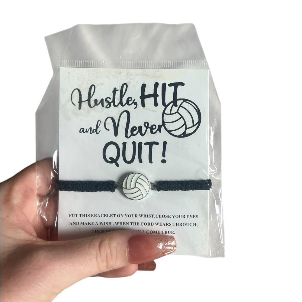 5/$25 Black and White Volleyball Bracelet